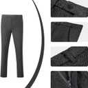 Retro Mens 3 Piece Suit Tweed Herringbone Slim Fit Suits Groomsmen Brown Tuxedos Set Prom Jacket Blazer Vest Pants for Men (Gray, XS)