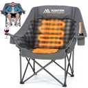 Oversized Heated Camping Chair with 3 Levels Adjustable Temperature Grey