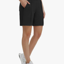 baleaf Women's 7 Inch Bermuda Long Shorts with Zipper Pockets High Waisted Athletic Shorts Walking Dressy Casual Loose, Large