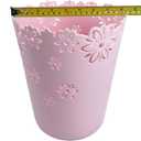 Wastebasket, Hollow Flower Shape Plastic Lidless Wastepaper Baskets Trash Can (Pink, Large)