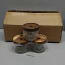 8 Pcs Spice Containers - 8.5oz Glass Spice Jars With Acacia Airtight Lid and Labels - Stackable Empty Round Spice Bottles for kitchen Seasoning, coffee bean, tea, suger, herbs