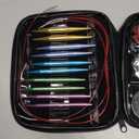 Ruidi Interchangeable Aluminum Circular Knitting Needles Set - 13 Pairs of 4 Inch (10cm) Needles with 4 Cables, Needle Holders & Leather Bag - Perfect for Smooth Knitting & Versatile Projects