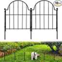 Garden Fence, 22 in(H) x 10.83 ft(L) Arched Rustproof Metal No Dig Fence Garden Fence Border, Ground Stake Animal Barrier Fence for Rabbit Dog, Outdoor Decor for Yard & Patio
