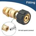 Raincovo Pressure Washer Quick Connect Fittings, M22 14mm to 1/4 Inch Quick Connect Pressure Washer Adapter Set, 4 Pieces
