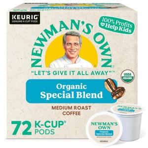 Newman's Own Organics Special Blend Keurig Single-Serve K-Cup Pods, Medium Roast Coffee, 72 Count