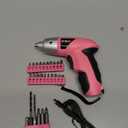 Hi-Spec Electric Screwdriver 27pc 3.6V Pink USB Small Power Screwdriver Set. Cordless & Rechargeable with Driver Bit Set
