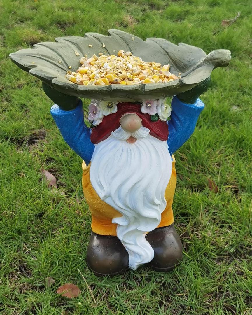 Garden Gnome Bird Feeder - Weatherproof Outdoor Decor for Yard & Patio