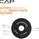 CAP Olympic 2-Inch Weight Plates, Cast Iron & Rubber Coated