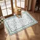 GarveeHome 4x6 Washable Rug Living Room Vintage Bedroom Sage Green Rug