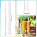 Hoolerry 2000 Pcs Plastic Straws Disposable Individually Wrapped Drinking Straight Long Straws, 0.24" Wide, for Hot and Cold Beverages (8 Inch)