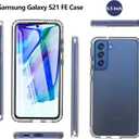 3 x Hensinple for Samsung Galaxy S21 FE Case, Samsung S21 FE Case with Built-in Screen Protector, 360 Full Body Military Grade Drop Protection Silicone Bumper Cover Phone Case for Samsung S21 FE (Clear)
