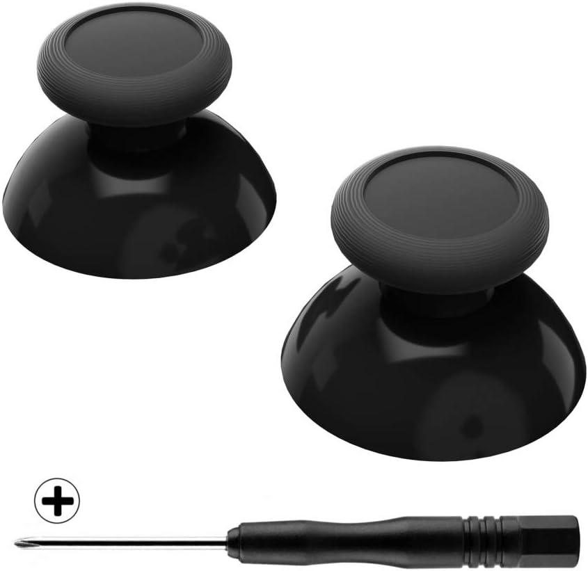eXtremeRate Black Replacement 3D Joystick Thumbsticks, Analog Thumb Sticks with Cross Screwdriver for Nintendo Switch Pro Controller