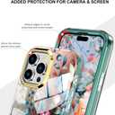 Cute Flower Case for iPhone 16 Pro Max 6.7 inch Built with Screen Protector, Lightweight and Stylish Full Body Shockproof Protective Rugged TPU Case for Women/Girls-Camellia