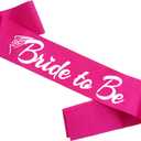 2 x Bride to Be Sash, Funny Bachelor Sashes for Future Bride Engagement Gift Idea Wedding Party Decorations Bachelorette Party Supplies, Hot Pink + Silver(Bride to Be)