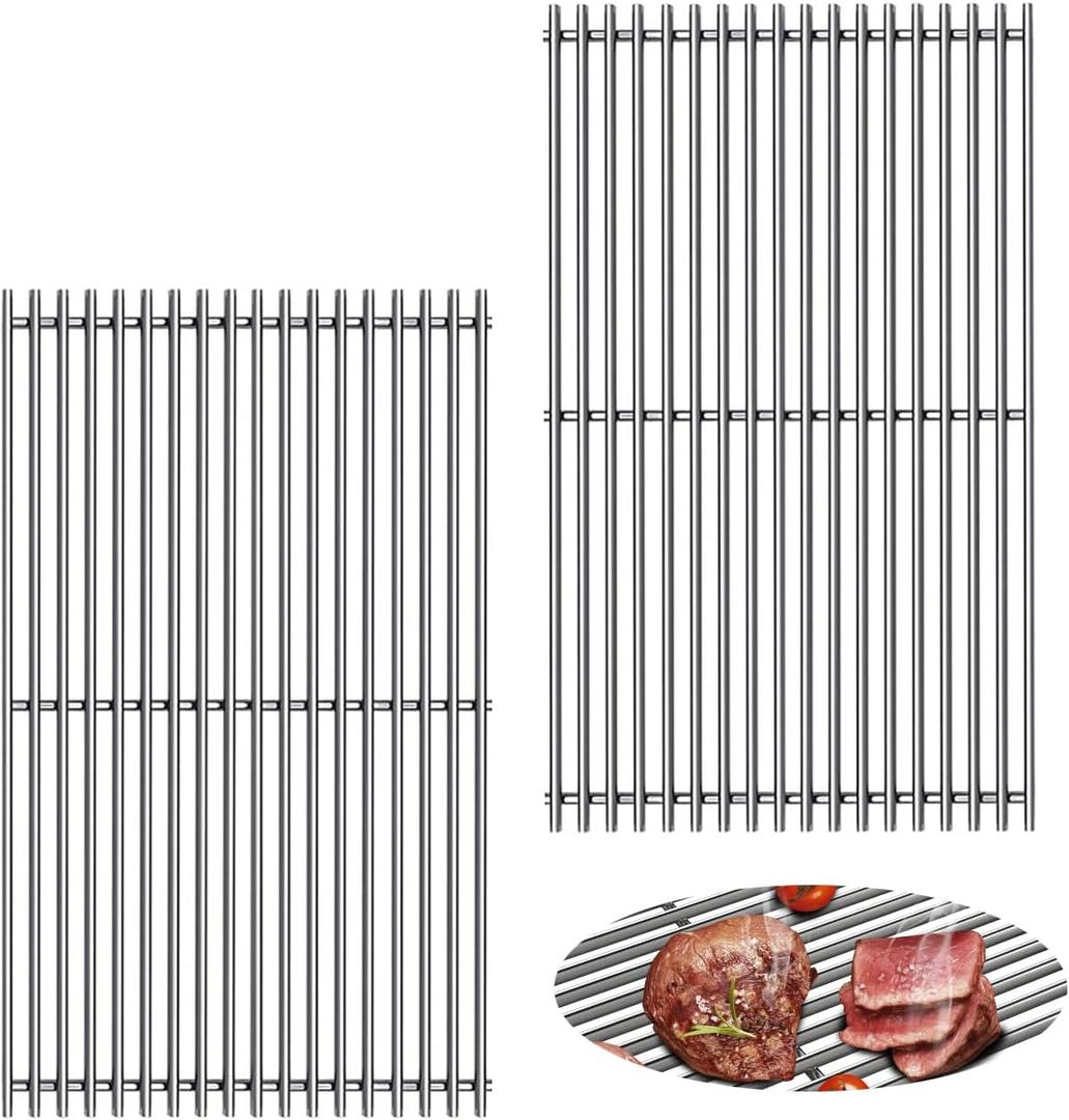 KEESHA 7528 Grill Grates Replacement 304 Stainless Steel Cooking Grate for Weber Genesis E310 E320 E330 S310 S320 S330 EP310 EP320 EP330 Grills 19.5'' x 12.9'' - 2 Pack