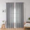 OWENIE Grey Sheer Curtains, Sheer Curtains 78 inches Long 2 Panels Set, Rod Pocket Voile Fimly Gray Drapes for Living Room/Bedroom, 2pcs, Each 42" W x 78" L