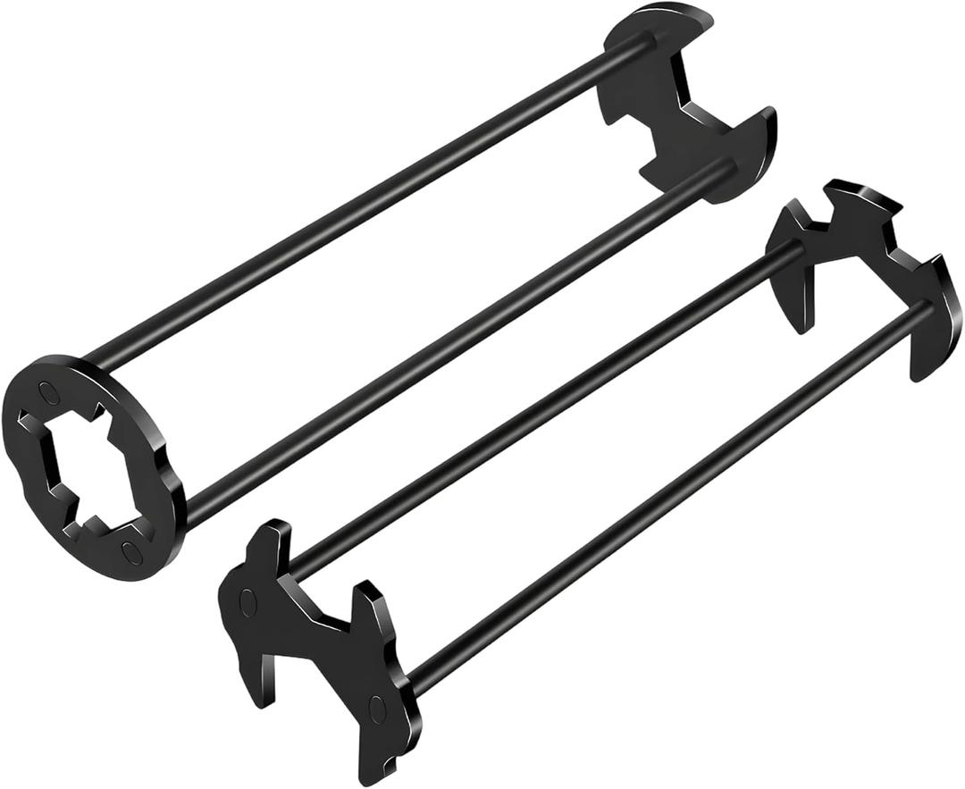 2Pcs Multifunctional Sink Wrench Set, 7 Sizes Basin Wrench Faucet Wrench, Under Sink Wrench Faucet Tool, Faucet Hose Spanner Sink Basin Wrench Four-Jaw Hex Wrench for Kitchen Bathroom Screws & Threads