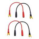 Gold Plated Speaker Wire Adapters - Spade to Banana Plug Connectors, 8-Inch Audio Cables, 4-Pack