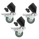 3 Pack Professional Swivel Caster for Photography Light Stand Wheels Set,Durable Metal Constuction and Rubber Base,22mm Moving Rolling Wheels Kit with Brake Compatible with Light Stand