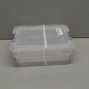 Superio Clear Storage Boxes with Lids, 4.5 Quart Plastic Container Bins for Organizing, Stackable Crates, BPA Free, Non Toxic, Odor Free, Organizers for Home, Office, School, and Dorm, 2 Pack