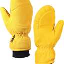 SKYDEER Durable Winter Work Gloves with Full Deerskin Suede Leather for Extreme Cold Condition (SD8676T) (Medium, Mittens)