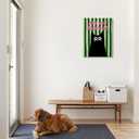 XWELLDAN Funny Humor Welcome to the Bathroom a Cat Will Be with You Shortly Framed Canvas Wall Art Decor, Black Cat Bathroom Toilet Decor, 11x14 Inches