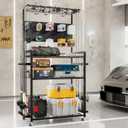 SOYEEZE Fishing Rod Holders for Garage,Fishing Gear Holder for Fishing Rod Tackle Box StorageFishing Pole Holders Reel Rack (1-Upgrade, Black)