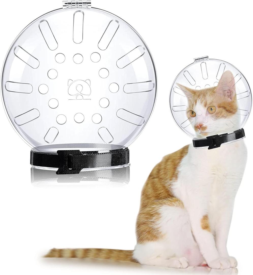 Upgraded Cat Muzzle for Grooming Cat Mouth Cover Cats Grooming Helmet Cats Helmet, Adjustable Hood Anti Bite Muzzles for Pet Bathing,Taking Injections,Trimming Nails, M