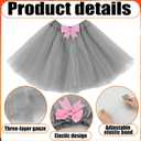 Newcotte 6 Pieces Elephant Costume Kids Set Include Grey Elephant Ears Headband Nose Tail Paws Bow Tie Tutu Skirt Halloween Animal Fancy Dress Costume Kit Party Cosplay Accessories for Birthday (Gray)