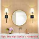 Wall Sconces Sets of 2, Bathroom Vanity Sconces Wall Lighting with White Fabric Shades, Hardwired Retro Industrial Wall Lamps, Wall Lights Suitable for Bedroom Living Room (Black)