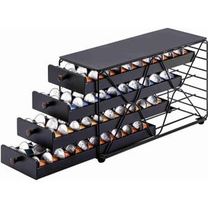 ZCDCP Coffee Pod Holder Drawer Storage, Compatible with Nespresso Originaline pod, Office Kitchen Counter Organizer (120 pods-4tiers)