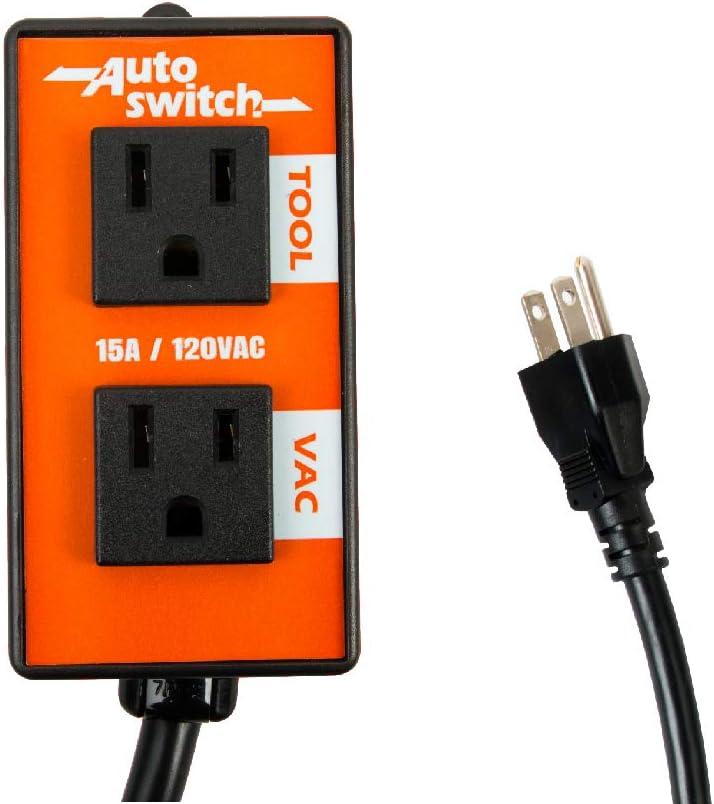 O'SKOOL Automatic Vacuum Switch for Power Tools, Tool Activated Auto On/Off Outlet with 10s Delay Off, Shop Vac Control for Table Saw, Miter Saw, Router, Dust Collection System, PTA08