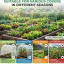 6 Sets Garden Hoops for Raised Beds & 30PCS Tomato Clips, Greenhouse Hoops for Netting, Rust-Free Diameter 0.23” Fiberglass Plant Support Garden Stakes Can Cover 2.8ft-3.5ft in Width (36PCS+30 Clips)