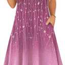 Zeagoo Womens Casual Dress for Summer Short Sleeve Loose Flowy Beach Dress with Pockets Hankerchief Flare Midi Sundress 2026 (XXL)