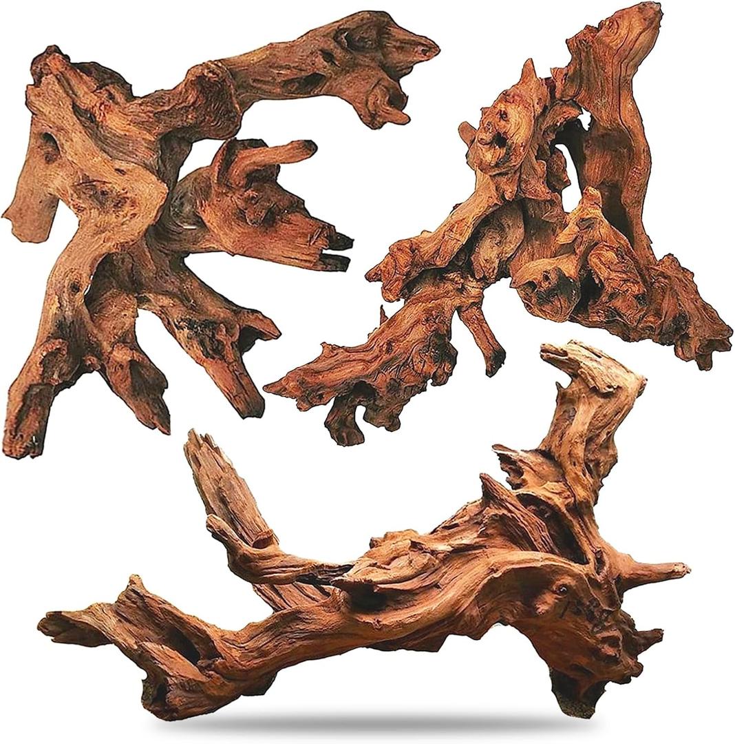 Hamiledyi Aquarium Driftwood 3PCS Natural Trunk Driftwood Assorted Branches 8-12" Reptile Wood Decor Terrarium Ornament Fish Tank Decoration