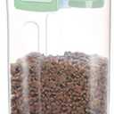 PISSION Pet Food Storage Container with Graduated Cup and Seal Buckles Food Dispenser for Dogs Cats (Green)