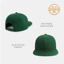 CHOK.LIDS Flat Bill Visor Classic Snapback Hat Blank Adjustable Brim High Top End Trendy Color Style Plain Tone Baseball Cap (Green)