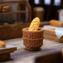8-Piece Dollhouse Miniature Bakery Accessories, Resin Mini Bakery Shop Decor Set with Bread Shelf, Basket, Sign, Mini Food Display for Dollhouse Scenes and Desk Decor