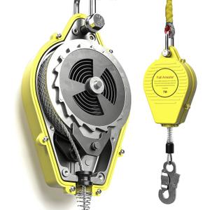 23ft Self Retracting Lifeline, 330LBS Fall Arrest Fall Protection, Heavy Duty Retractable Safety Lanyard Rope Aluminum Alloy Lifeline Self Locking Hooks for Construction Roofing Tower Crane