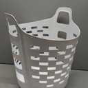 Clorox Flexible Laundry Basket - Plastic Hamper for Clothes, Bedroom, and Storage - Portable Round Bin with Carry Handles, 1 Bushel, White