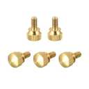 uxcell 5Pcs Knurled Thumb Screws, M4x8mm Brass Shoulder Bolts Stepped Grip Knobs Fasteners for PC, Electronic, Mechanical