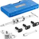 Orion Motor Tech Rear Axle Bearing Puller Tool Kit and Slide Hammer Set, Axle Seal and Bearing Remover Set with Slide Hammer Yoke and 3 Rear Axle Puller Adapters, 1-1/4" to 2-7/8" IDs