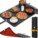 VTAR Rollable Electric Food Warming Mat | 3-Temp Buffet Tray Warmer for Parties | Even Heating, Portable Silicone Design, Auto Shut Off & Child Lock- Black
