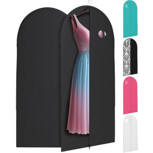 Black Suit, Dress and Gown Garment Travel Bags - 54" x 24" - Men's and Women's (Black With Oval Window)