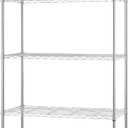 FDW 14" D36" W72" H Wire Shelving Unit Metal Shelf with 5 Tier Adjustable Layer Rack Commercial Strong Steel for Restaurant Garage Pantry KitchenChrome