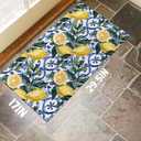 Bright Lemon Tile Indoor Door Mat Stylish 17x29.5in Non-Woven Fabric Floor Doormat with Fresh Yellow Fruit Design, for Porch Insider,Bedroom,Living Room - Fun Decor Rug Gifts