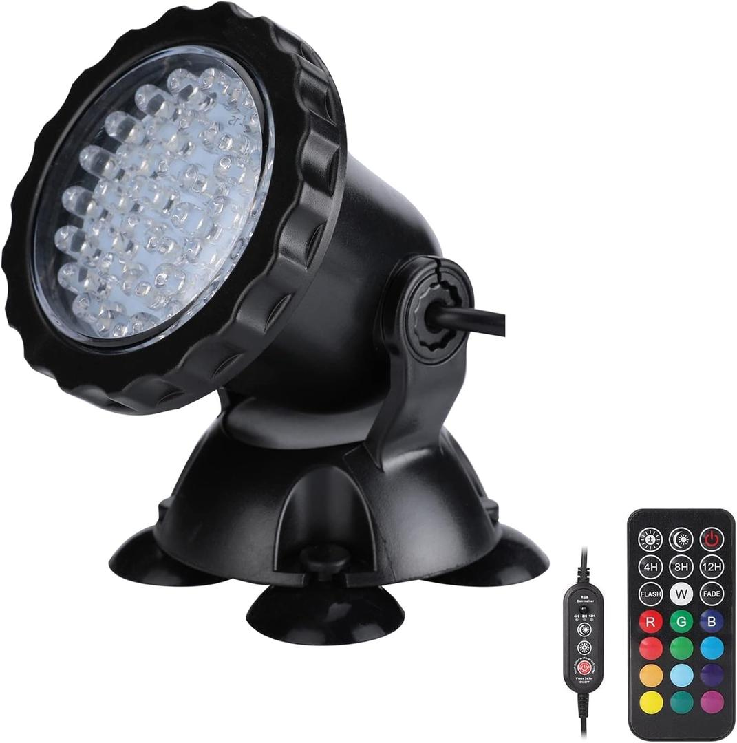 Pond Lights Underwater Fountain Lights with Timer Control Colors Changing Submersible Spotlight