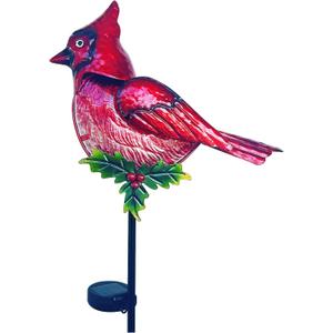 Cardinal Garden Stakes Solar Birds Lights Decorations Outdoor Waterproof, Decorative Solar Fence Pathway Lights Outdoor Garden, Cardinal Outside Patio Backyard Valentine's Day Decor