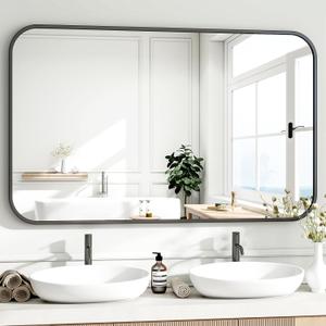 HARRITPURE Bathroom Mirrors for Over Sink 48''x30'' - Black Wall Mirror