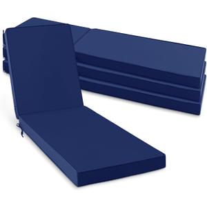 Summsun Chaise Lounge Cushions Outdoor Set of 4 - Waterproof and Fade Resistant Sun Lounger Replacement Cushions - Patio Lounger Pads with Removable Cover for Pool, Deck, 80 x 26 x 3 Inch, Navy, 80" x 26" x 3 | 4 Pack